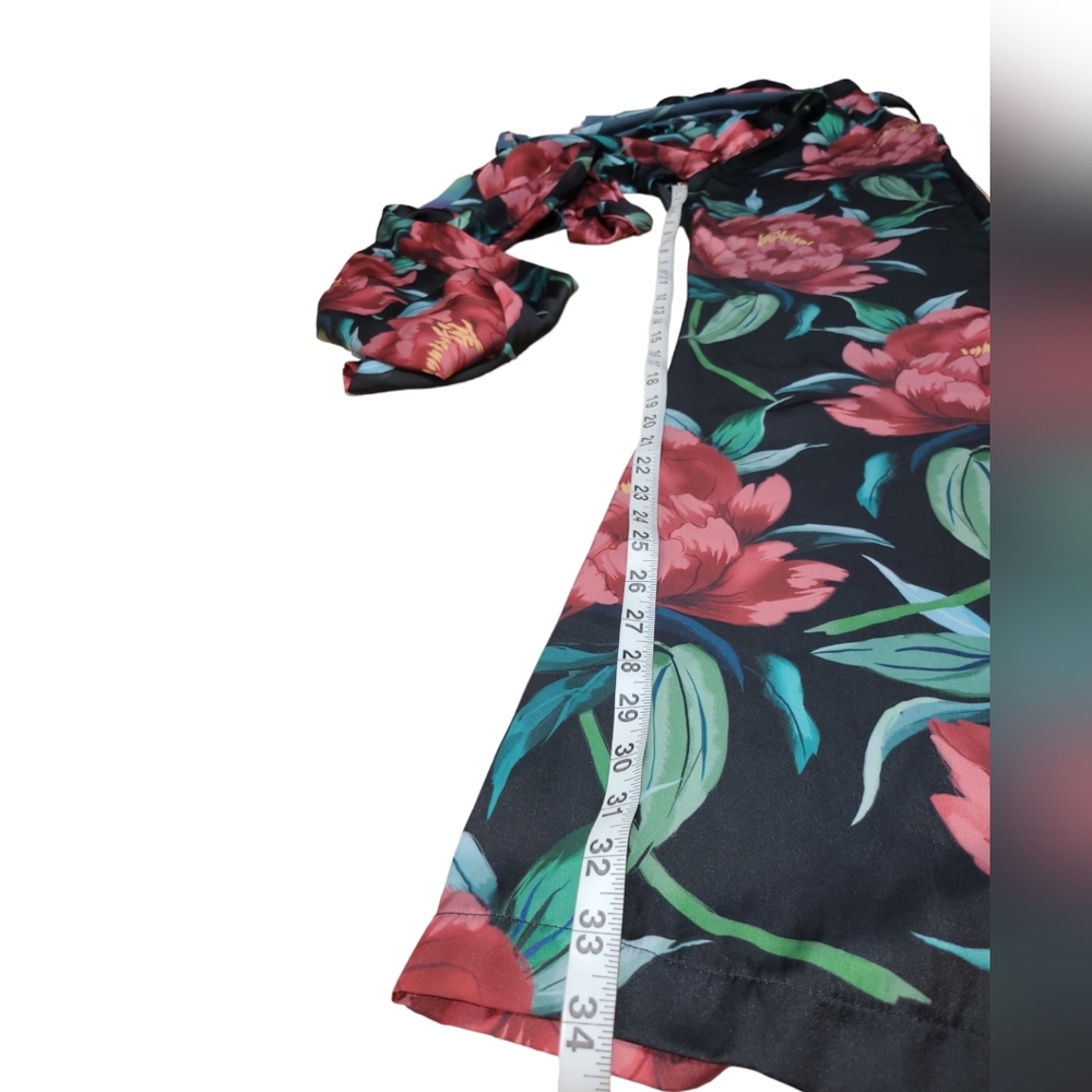 SHOW ME YOUR MUMU JENNA JUMPSUIT WOMENS XS BLACK FLORAL ONE PIECE TIE TOP NEW - Picture 11 of 16